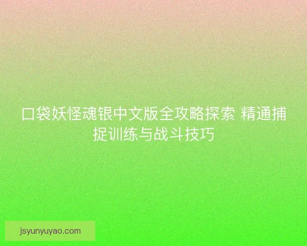 口袋妖怪魂银中文版全攻略探索 精通捕捉训练与战斗技巧